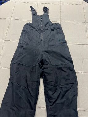Kids Black Insulated Bib Snow Pants